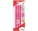 Pentel Pink Retractable Ballpoint Pen, 1.0mm
