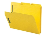 Staples Colored Reinforced Tab Fastener Folders, Letter, Yellow, 50/Box