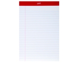 Staples Perforated Notepad, Wide Ruled, White, 8-1/2  x 11-3/4 , 12/Pack