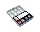 Sparco Combination Lock Cash Box, Steel, 11-1/2 x 7-3/4 x 3-1/4 Inches, Gray - SPR15508