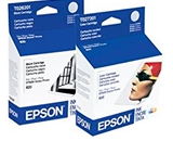 Epson T026201 (1 Black) and T027201 (1 Color) Ink Cartridge Twin Pack
