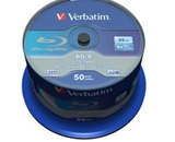 Verbatim BD-R LTH Type 25GB 6X with Branded Surface - 50pk Spindle,Minimum Qty. 4 - 43773