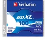 Verbatim BD-R XL 100GB 4X White Inkjet Printable, Hub Printable - 1pk Jewel Case,Minimum Qty. 5 - 43790