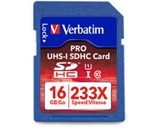Verbatim 16GB 233X Pro SDHC Memory Card, UHS-1 Class 10,Minimum Qty. 4 -44031