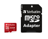 Verbatim 32GB Tablet microSDHC Memory Card, UHS-1 Class 10 Red,Minimum Qty. 20 -44044