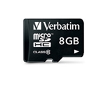 Verbatim 8GB Premium MicroSDHC Memory Card with Adapter, Class 10,Minimum Qty. 20 - 44081