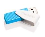 Verbatim 8GB Swivel USB Flash Drive - Caribbean Blue,Minimum Qty. 10 - 49812