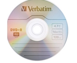 Verbatim DVD+R 4.7GB 16X with Branded Surface - 1pk Jewel Case,Minimum Qty. 50 - 94916