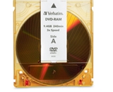 Verbatim DVD-RAM 9.4GB 3X Double Sided, Type 4 with Branded Surface - 1pk with Cartridge,Minimum Qty. 5 - 95003