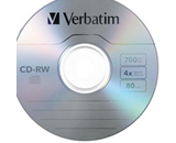 Verbatim CD-RW 700MB 2X-4X with Branded Surface - 25pk Spindle,Minimum Qty. 6 - 95169
