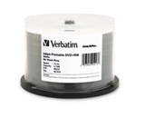 Verbatim DVD+RW 4.7GB 4X DataLifePlus White Inkjet Printable - 50pk Spindle,Minimum Qty. 4 - 95213