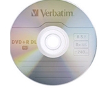 Verbatim DVD+R DL 8.5GB 8X with Branded Surface - 20pk Spindle,Minimum Qty. 6 - 95310