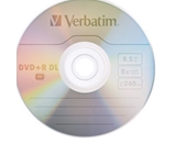 Verbatim DVD+R DL 8.5GB 8X with Branded Surface - 15pk Spindle,Minimum Qty. 6 - 95484