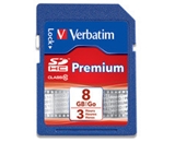 Verbatim 8GB Premium SDHC Memory Card, Class 10,Minimum Qty. 4 - 96318