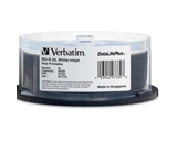 Verbatim BD-R DL 50GB 6X DataLifePlus White Inkjet Printable, Hub Printable - 25pk Spindle,Minimum Qty. 6 - 97334