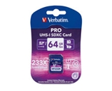 Verbatim 64GB 233X Pro SDXC Memory Card, UHS-1 Class 10,Minimum Qty. 4 -97466