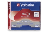 Verbatim BD-RE DL 50GB 2X with Branded Surface - 1pk Jewel Case,Minimum Qty. 5 - 97536