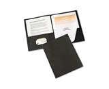Avery Two-Pocket Report Covers with Tang Fasteners, 11 x 8.5 Inches, Black, Box of 25 (47978)