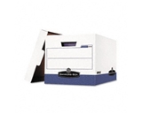 Bankers Box 0073301 - BINDERBOX Storage Box, Locking Lid, White/Blue, 12/Carton