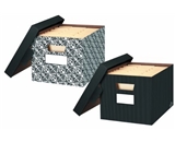 Bankers Box Letter/legal File Extra Stength 10x12x15 Decorative Series Black 2/pk