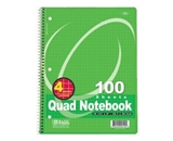 BAZIC Quad-Ruled Spiral Notebook 100 Count, Assorted colors (10 1/2 inches x 8 inches)