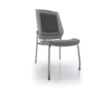 Bodyflex BFSG-GRY Side Chair with Silver Frame and Grey Fabric