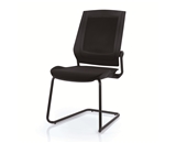 Bodyflex BFSL-BLK Sled Base Side Chair with Black Frame and Black Fabric
