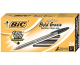 BIC Cristal Bold (1.6mm) Ball Pen, Black, 24ct (MSBP241-Blk)