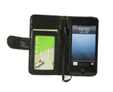 Black iPhone 5 Wallet Case - MYCARRYINGCASE iPhone 5 Magnetic Pocket PU Leather Holster Wallet with 3 Slots for ID, Credit Card and Straps