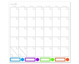 Board Dudes 14- x 14- Color Coded Magnetic Dry Erase Calendar and Bulletin Board (13888UA-4)