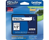 Brother 1/2- Laminated Black on White Tape (1 / Package) (26.2 Ft.)For use in TZ P-Touch: All TZ Machines