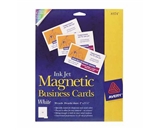 Business Cards, Magnetic for Inkjet Printers, 2-x3-1/2-, White, 30/Pack AVE8374