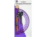 Charles Leonard Inc. Ball Bearing Compass and 6 Inch Protractor Combo Set, Metal/Clear, 1 Set/Card (80960)