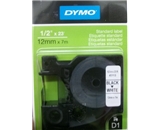 DYMO Labeling Tape, D1, Split Back Easy Peel adhesive, 1/2- x 23-, (45113), Black Print on White Tape