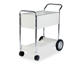 Fellowes 40922 - Steel Mail Cart, 150-Folder Capacity, 20w x 38-1/2d x 39h, Dove Gray-FEL40922