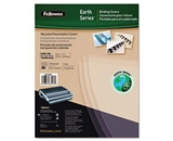 Fellowes 5240001 Earth Series Recycled Binding Covers, Letter, Polypropylene, Clear/Ivory, 50/Pk