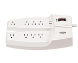 Fellowes 8 Outlet Split Surge Protector with Phone Protection (99070)