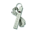 Fellowes 99026 - Six-Outlet Power Strip, 120V, 15ft Cord, 13-3/4 x 7-3/4 x 10-1/2, Platinum