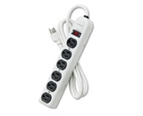 Fellowes 99027 Six-Outlet Power Strip, 120V, 6-Foot Cord, Platinum