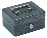 Hercules CB0604 Key Locking Cash Box, 6- x 4.62- x 3-, Recycled Steel, Silver Vein
