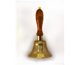 Large Solid Brass School Bell w/ Wood Handle ~ School Bell