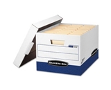 Liberty Max Strength Storage Box, Ltr, 12 x 24 x 10, White/Blue, 4/Carton