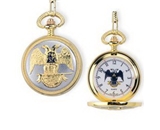 Masonic Gold Plated Double Eagle Scotish Rite Freemason Pocket Watch