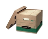NEW - Stor/File Extra Strength Storage Box, Letter/Legal, Kraft/Green, 12/Carton - 12770