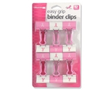 Officemate Breast Cancer Awareness Medium Easy Grip Binder Clips, Pack of 12, Pink/White (08905)