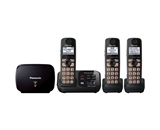 Panasonic KX-TG4753B DECT 6.0 Cordless Phone with Answering System and Range Extender, Black, 3 Handsets