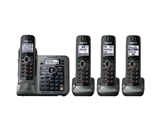 Panasonic KX-TG7644M DECT 6.0 Link-to-Cell via Bluetooth Cordless Phone with Answering System, Metallic Gray, 4 Handsets