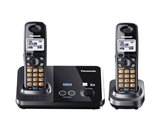 Panasonic KX-TG9322T 2-Line DECT 6.0 Cordless Phone, Metallic Black, 2 Handsets