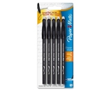 Paper Mate Erasermate Stick Medium Tip Ballpoint Pens, 5 Black Ink Pens(3163558PP)