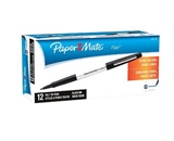 Paper Mate Flair Medium Tip Felt Porous Pens, 12 Black Ink Grey Barrel Pens (2901152)